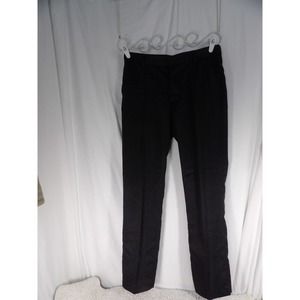 For Your One Mens Black Flat Front Loose Fit Straight Leg Casual Pant Size 33x32